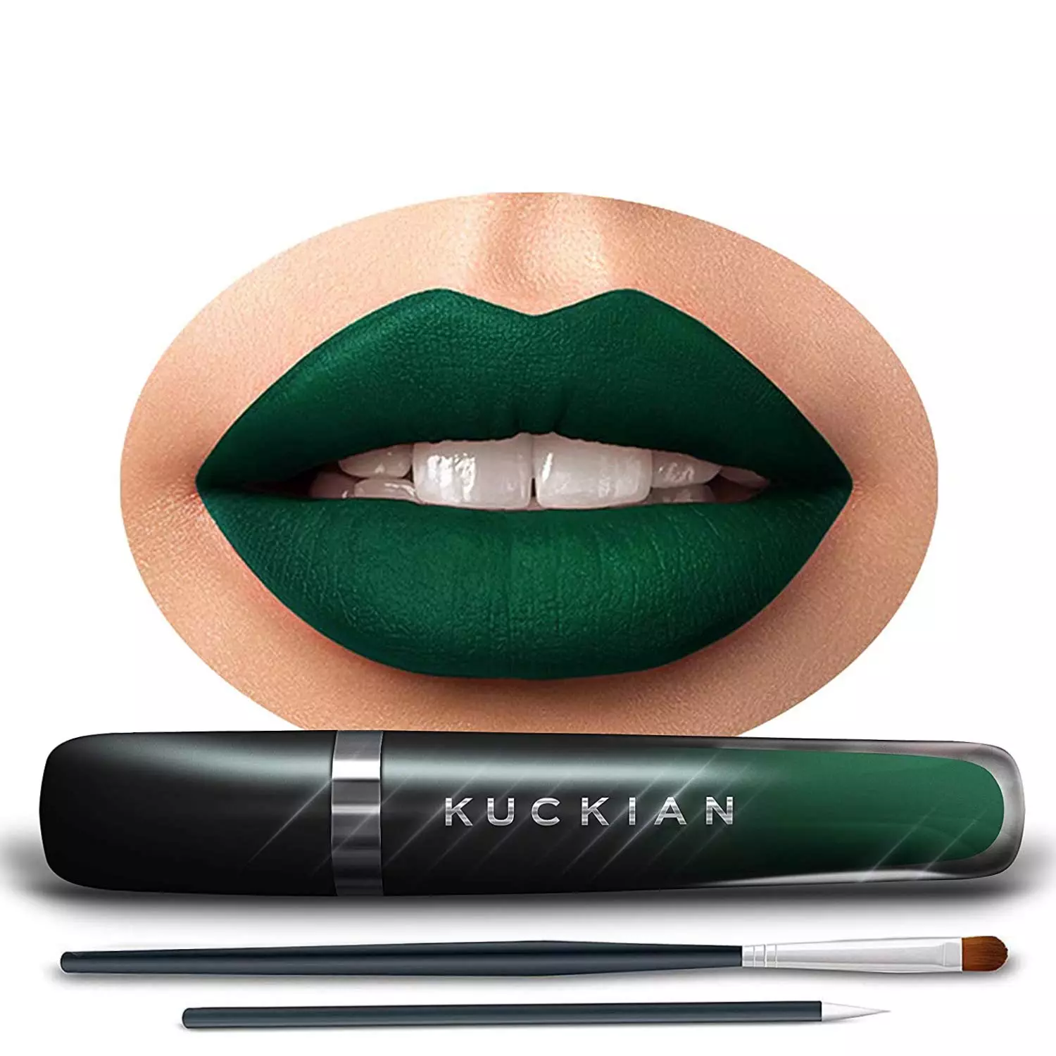 Dark Green Lipstick - FORBIDDEN FOREST, by Kuckian - Halloween Matte Green Lipstick - Long Lasting 12-Hour Vegan & Cruelty Free