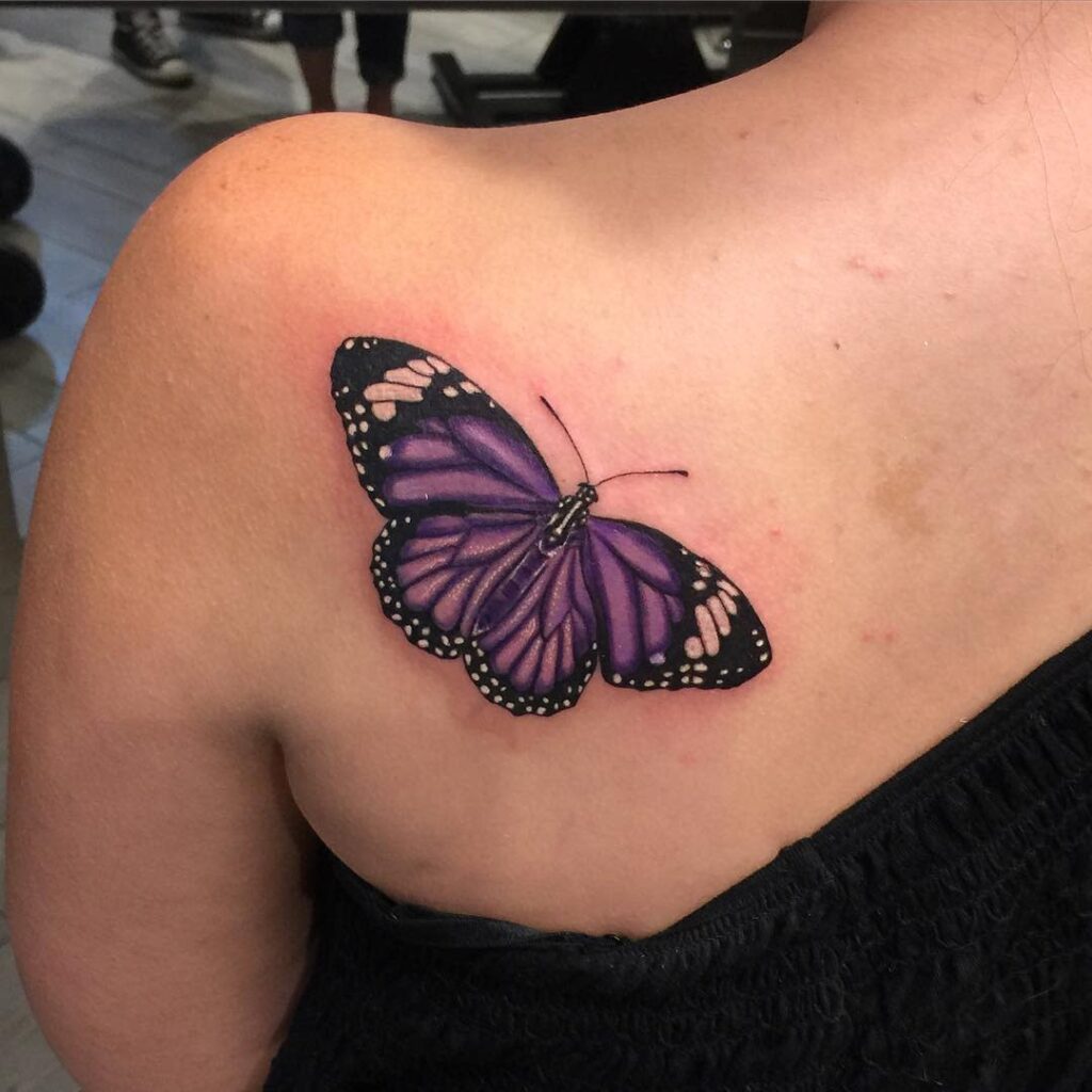 butterfly neck tattoo