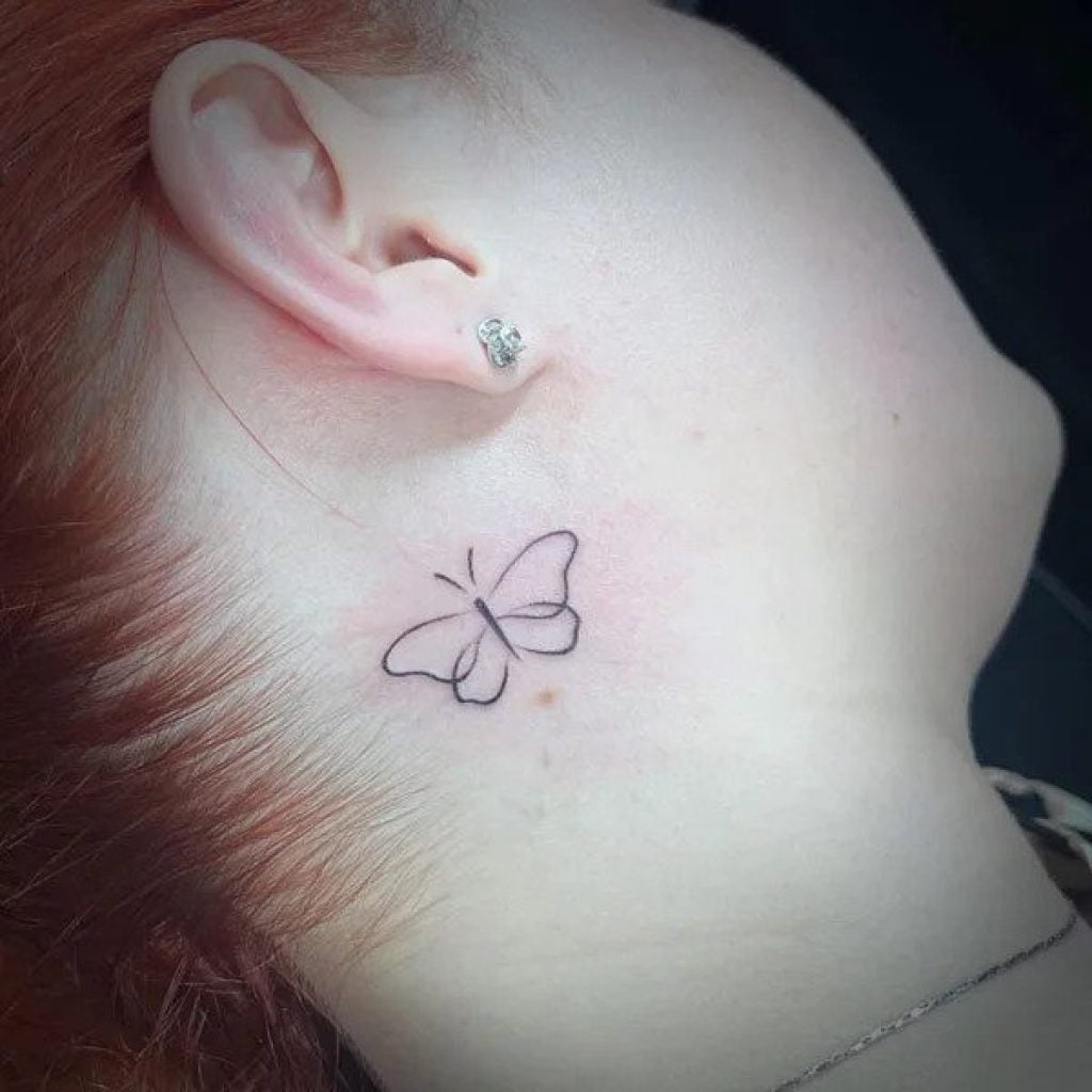 butterfly neck tattoo